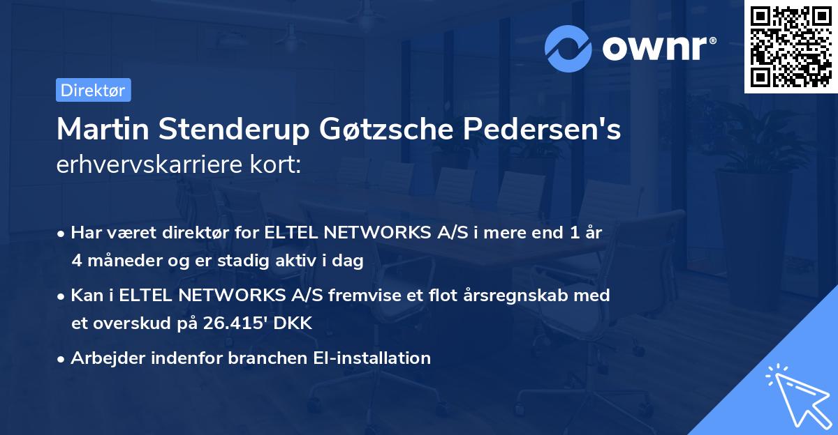 Martin Stenderup Gøtzsche Pedersen's erhvervskarriere kort