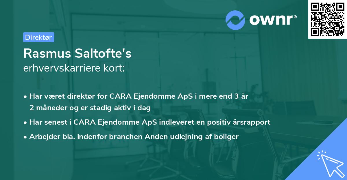 Rasmus Saltofte's erhvervskarriere kort