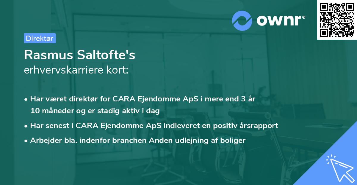 Rasmus Saltofte's erhvervskarriere kort
