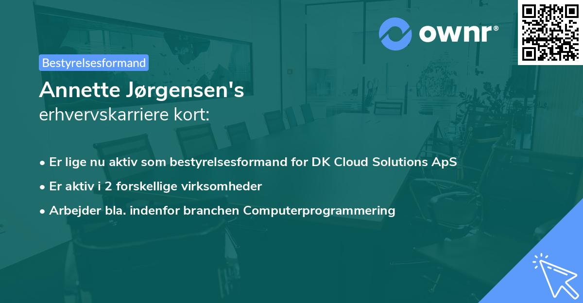 Annette Jørgensen's erhvervskarriere kort