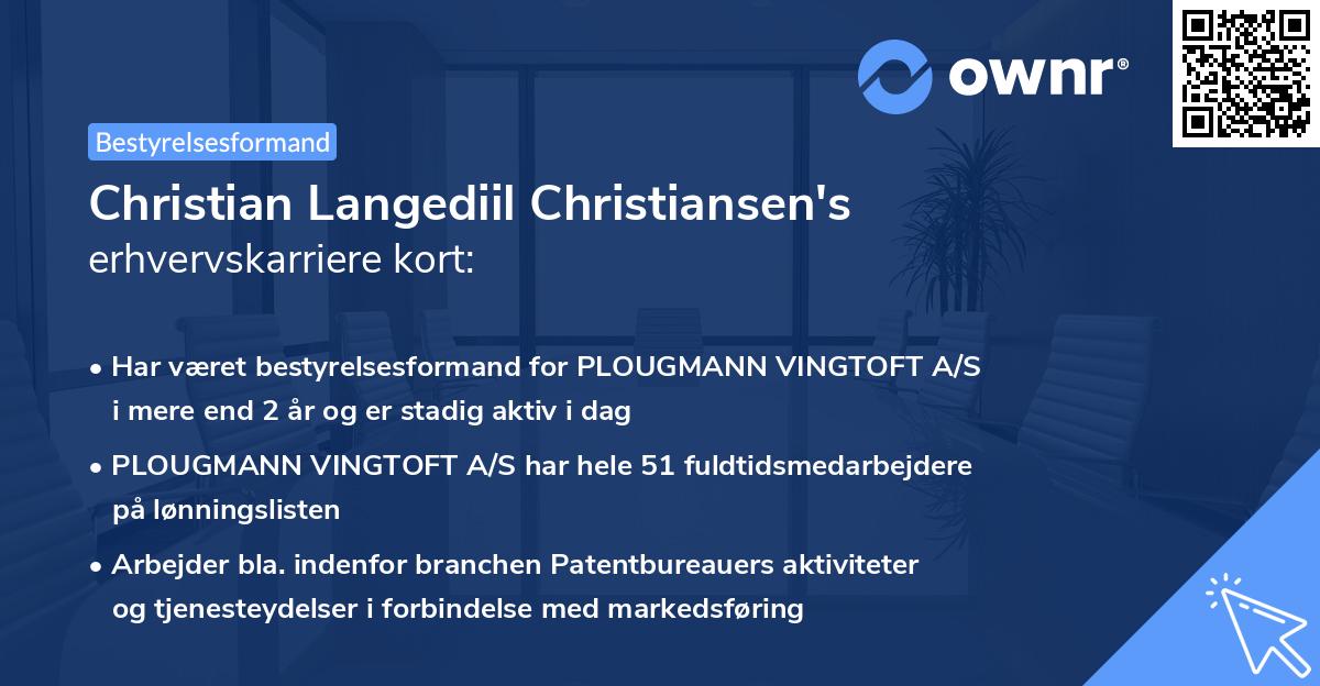 Christian Langediil Christiansen's erhvervskarriere kort