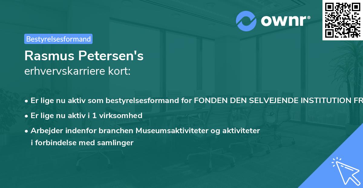 Rasmus Petersen's erhvervskarriere kort