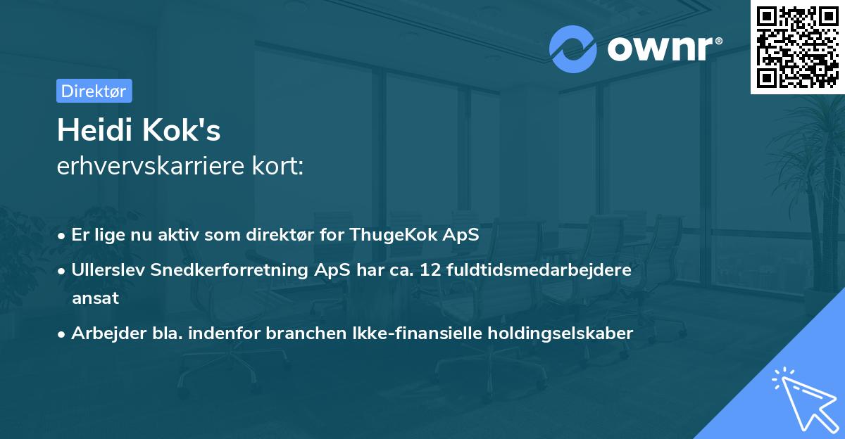 Heidi Kok's erhvervskarriere kort