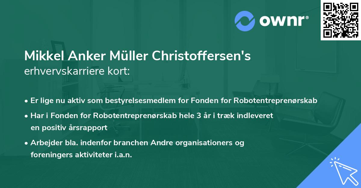 Mikkel Anker Müller Christoffersen's erhvervskarriere kort