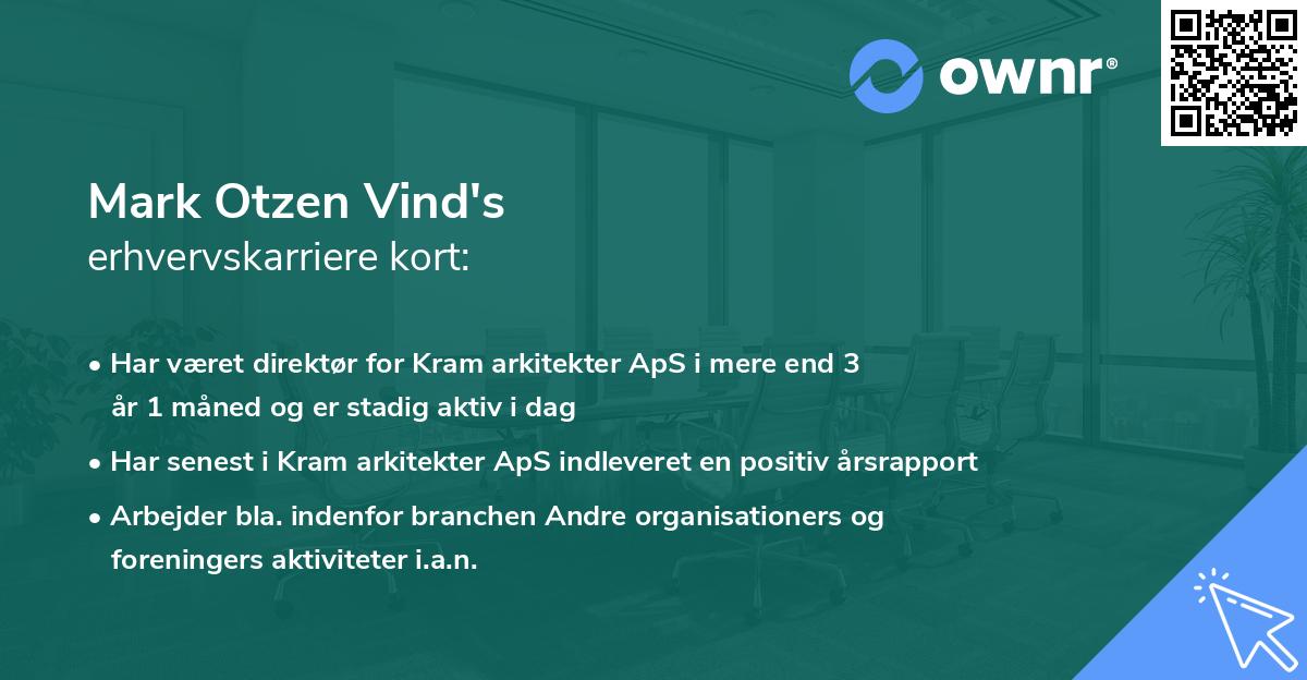 Mark Otzen Vind's erhvervskarriere kort