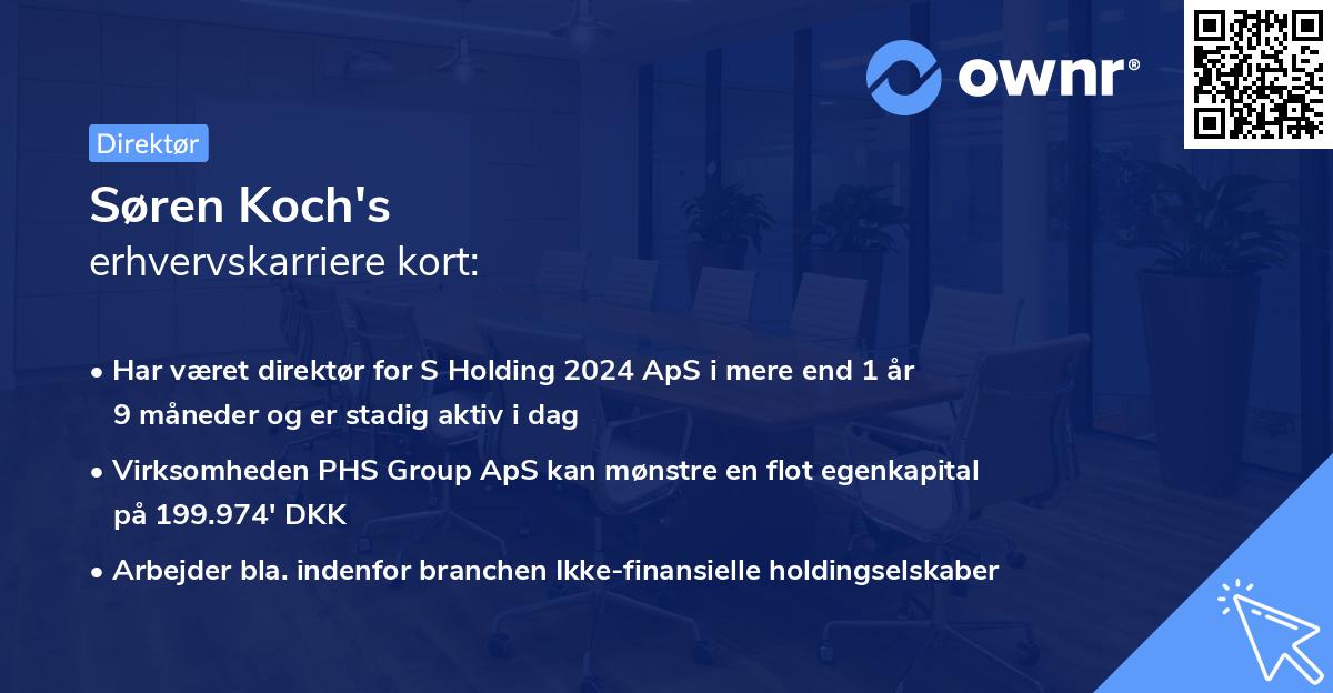 Søren Koch's erhvervskarriere kort