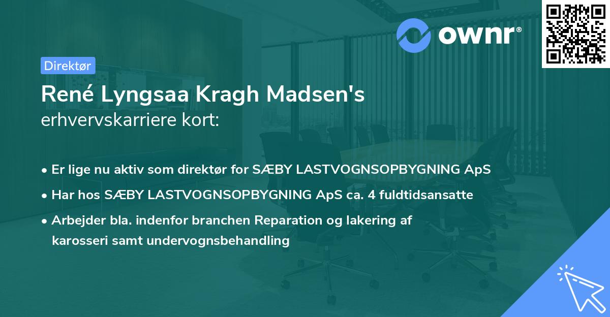 René Lyngsaa Kragh Madsen's erhvervskarriere kort
