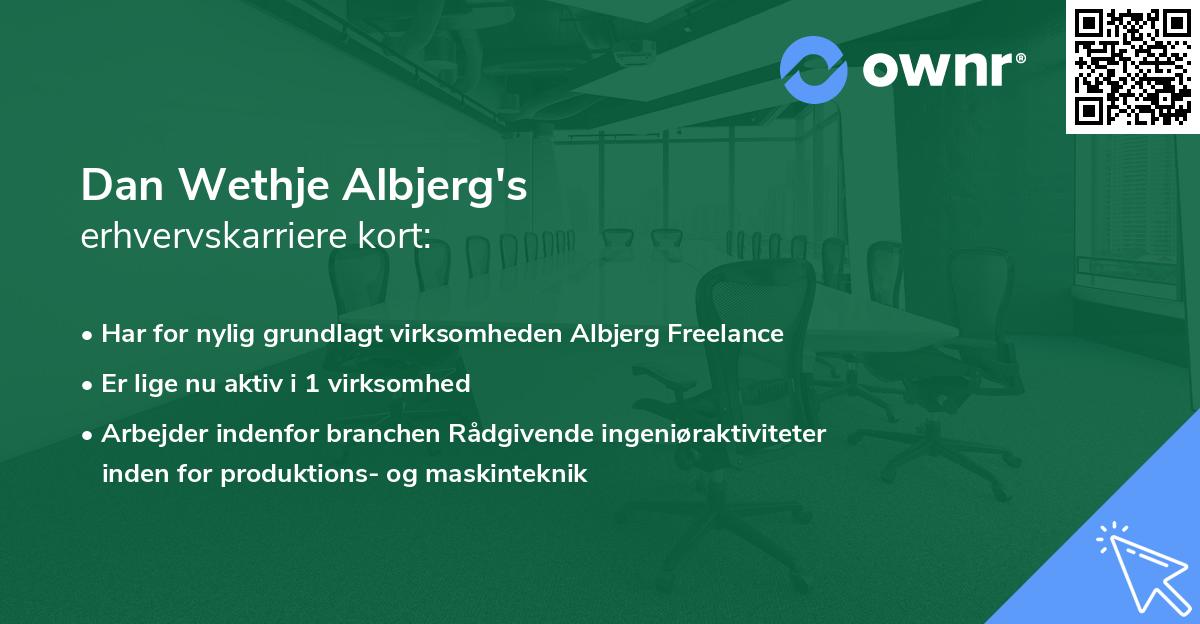Dan Wethje Albjerg's erhvervskarriere kort