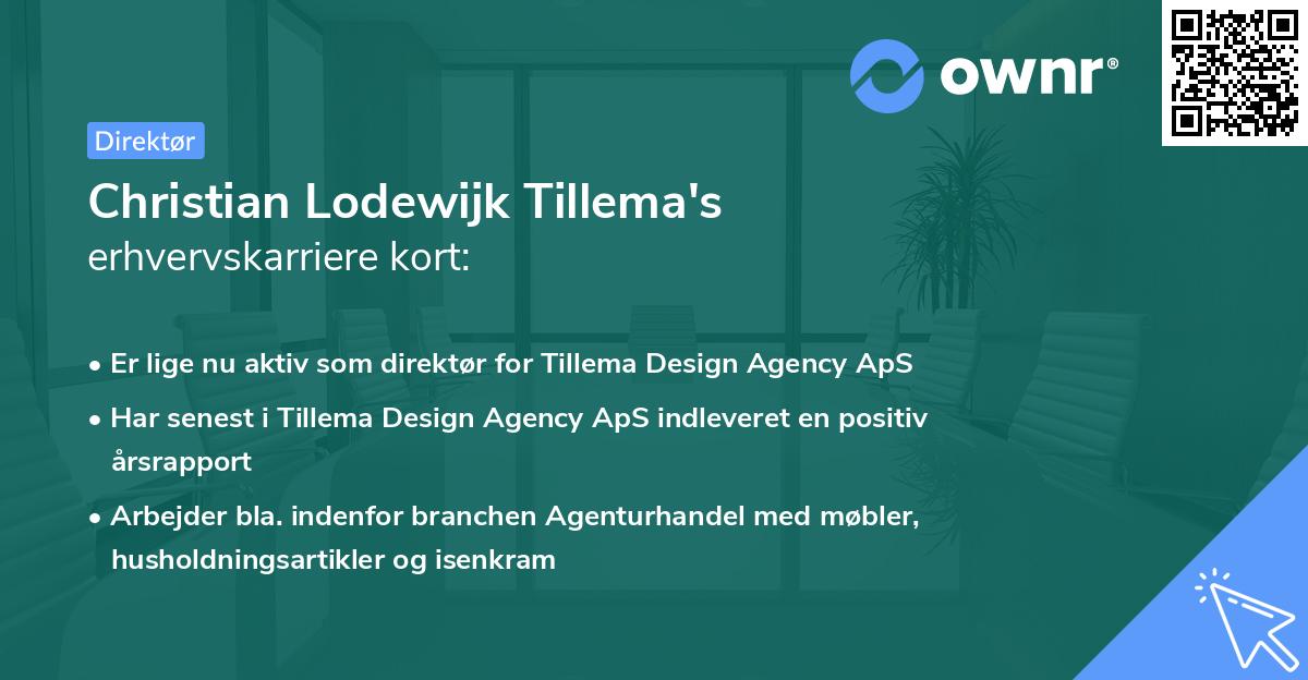 Christian Lodewijk Tillema's erhvervskarriere kort