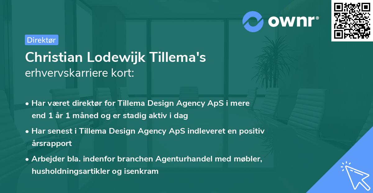 Christian Lodewijk Tillema's erhvervskarriere kort