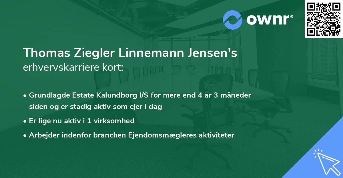 Thomas Ziegler Linnemann Jensen's erhvervskarriere kort