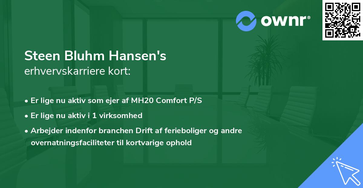 Steen Bluhm Hansen's erhvervskarriere kort