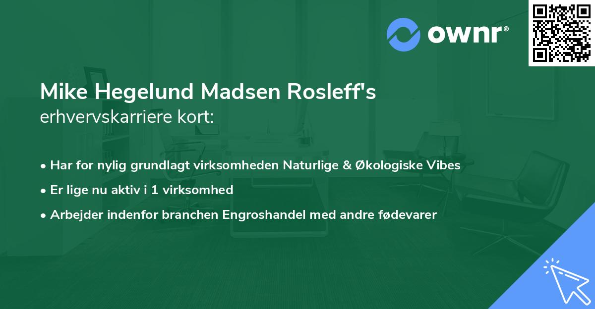 Mike Hegelund Madsen Rosleff's erhvervskarriere kort