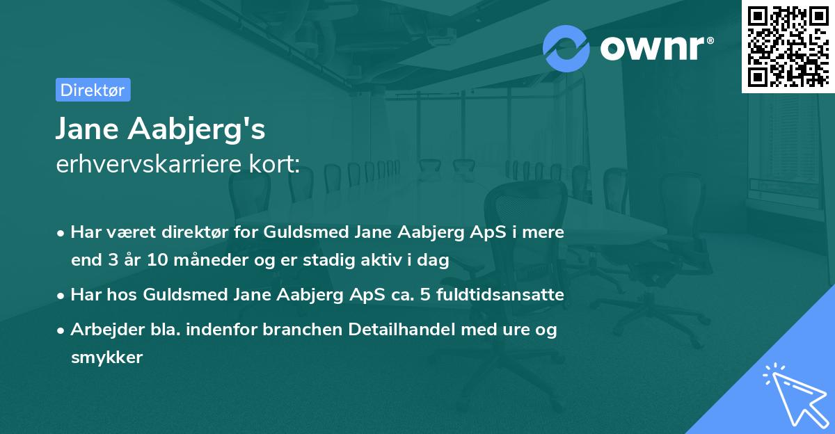 Jane Aabjerg's erhvervskarriere kort