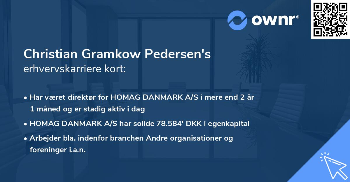 Christian Gramkow Pedersen's erhvervskarriere kort