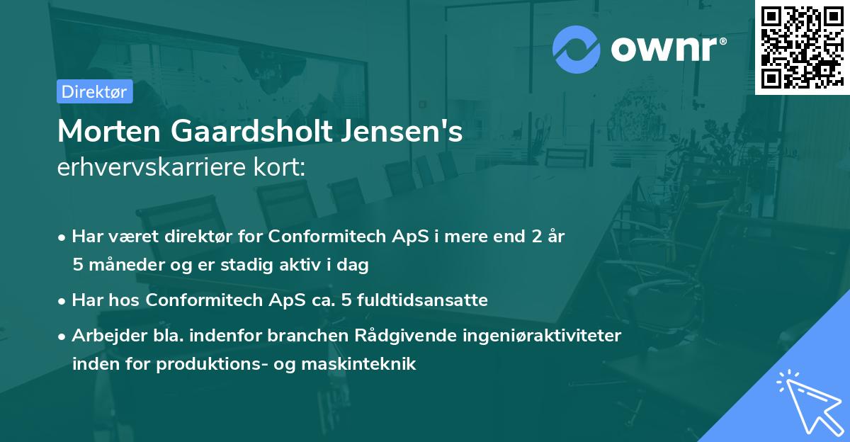 Morten Gaardsholt Jensen's erhvervskarriere kort