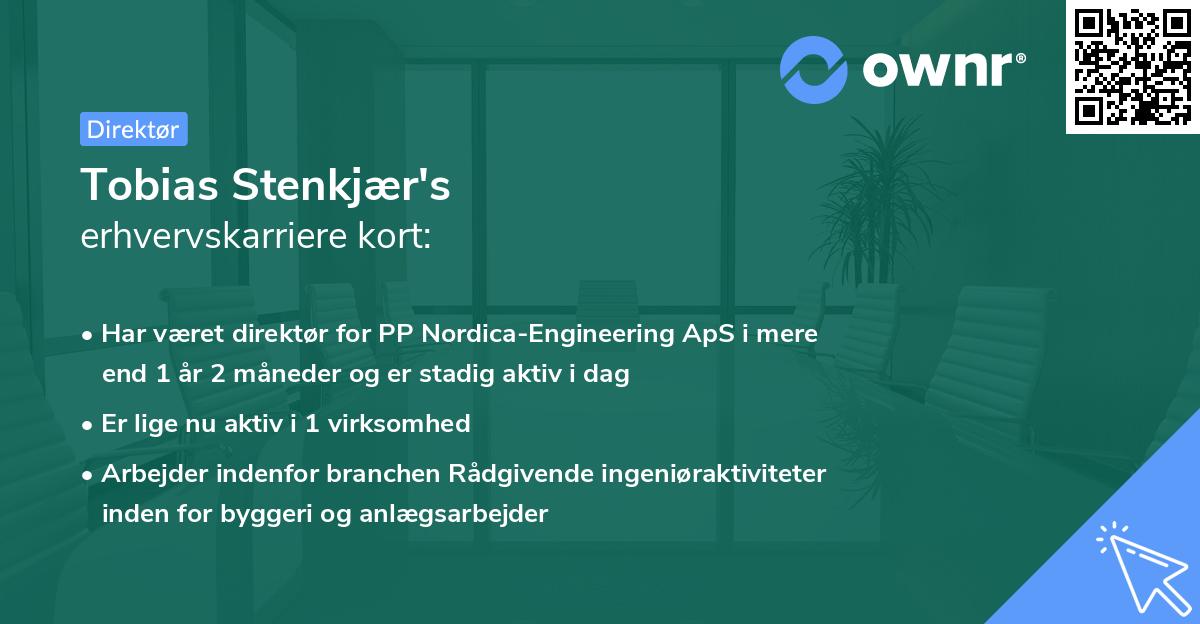 Tobias Stenkjær's erhvervskarriere kort