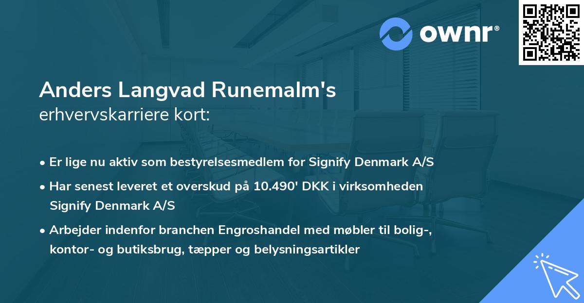 Anders Langvad Runemalm's erhvervskarriere kort