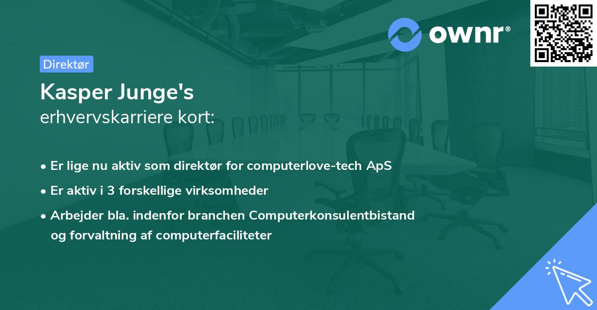 Kasper Junge's erhvervskarriere kort