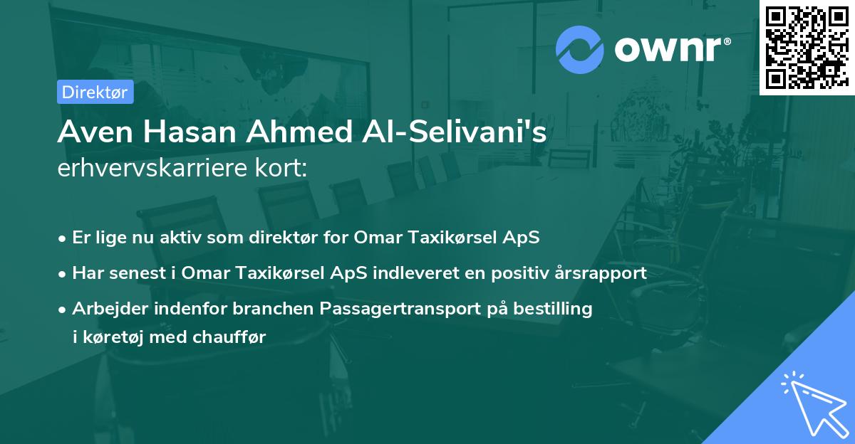 Aven Hasan Ahmed Al-Selivani's erhvervskarriere kort