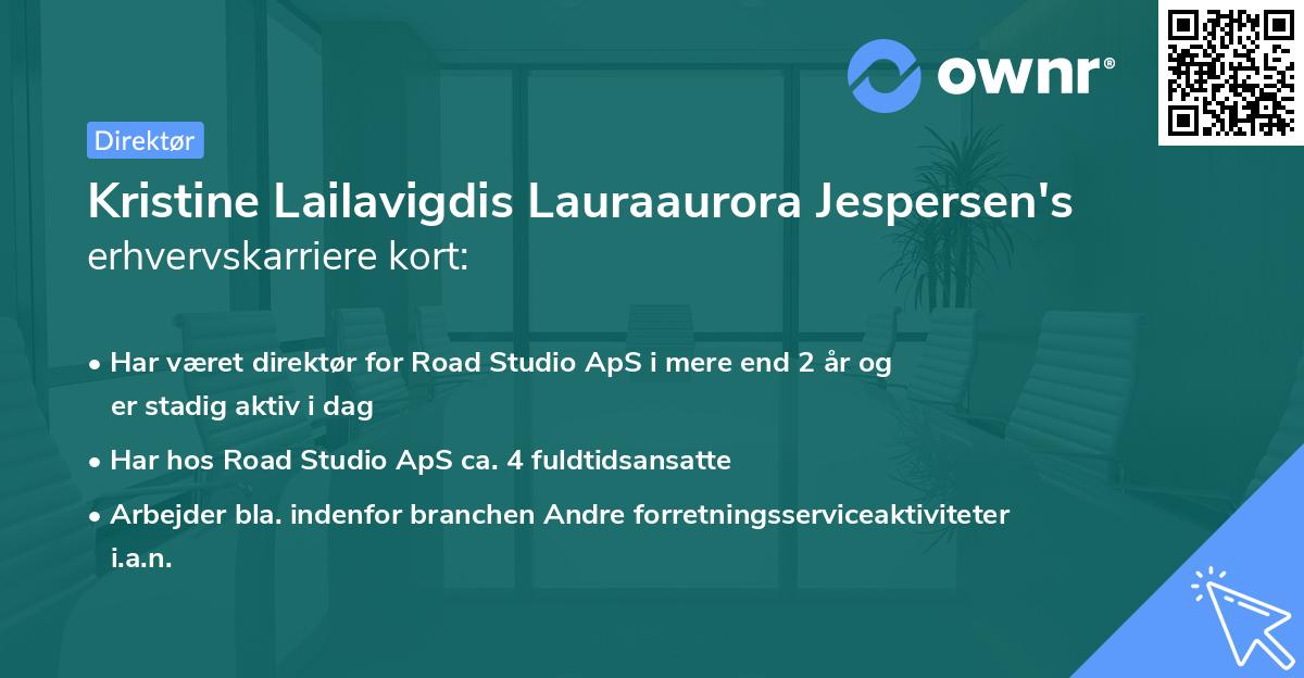 Kristine Lailavigdis Lauraaurora Jespersen's erhvervskarriere kort