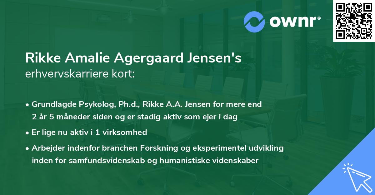 Rikke Amalie Agergaard Jensen's erhvervskarriere kort