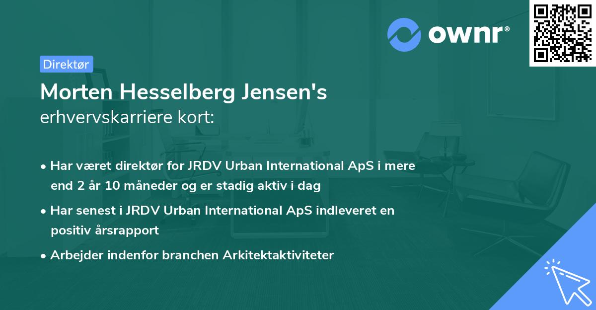 Morten Hesselberg Jensen's erhvervskarriere kort