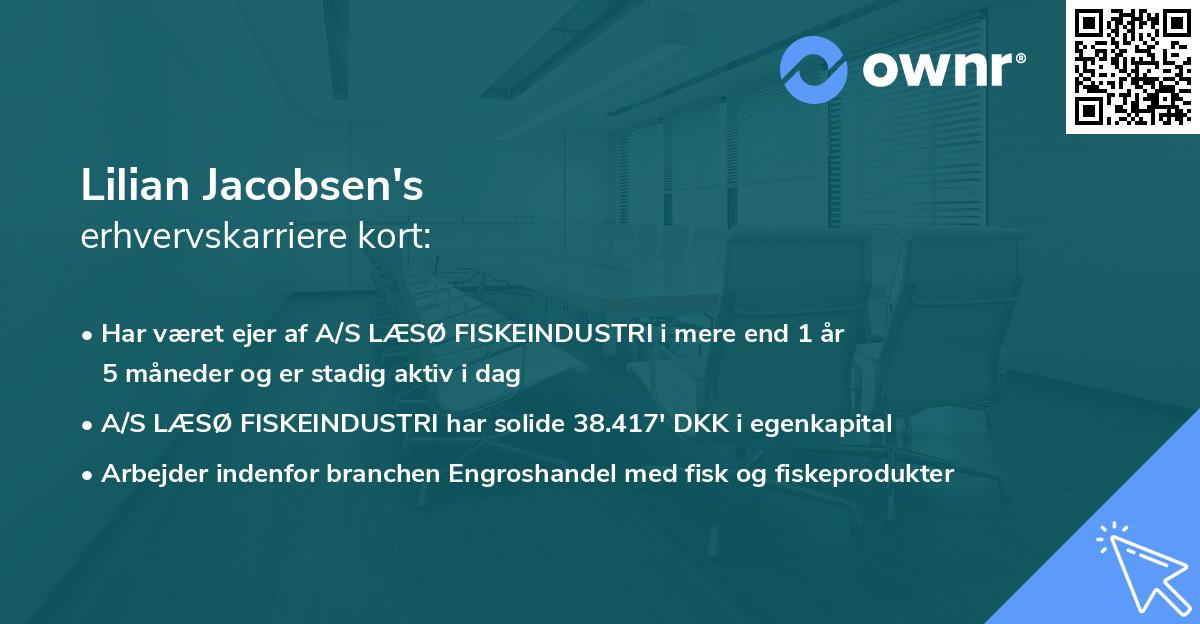 Lilian Jacobsen's erhvervskarriere kort