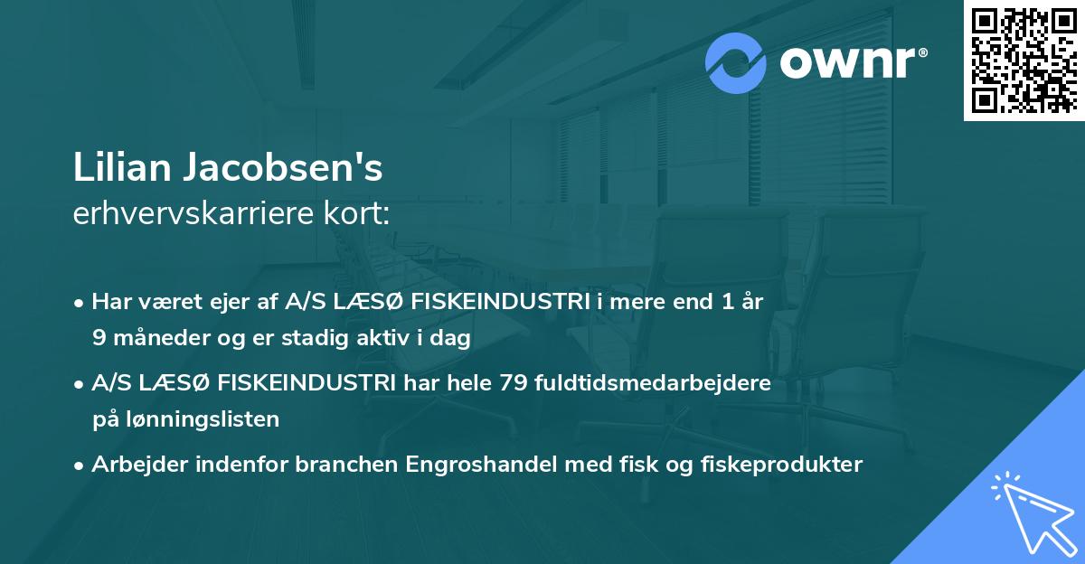 Lilian Jacobsen's erhvervskarriere kort