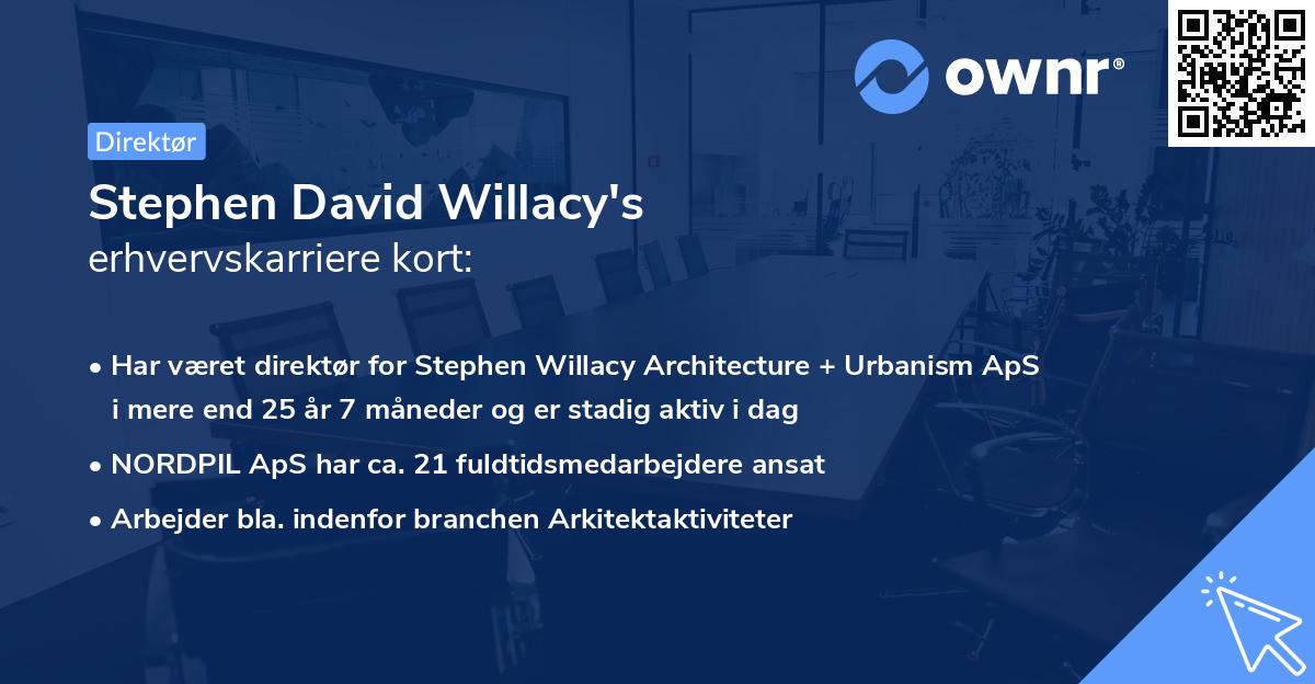 Stephen David Willacy's erhvervskarriere kort