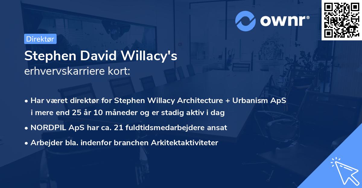 Stephen David Willacy's erhvervskarriere kort