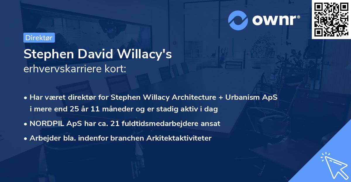 Stephen David Willacy's erhvervskarriere kort