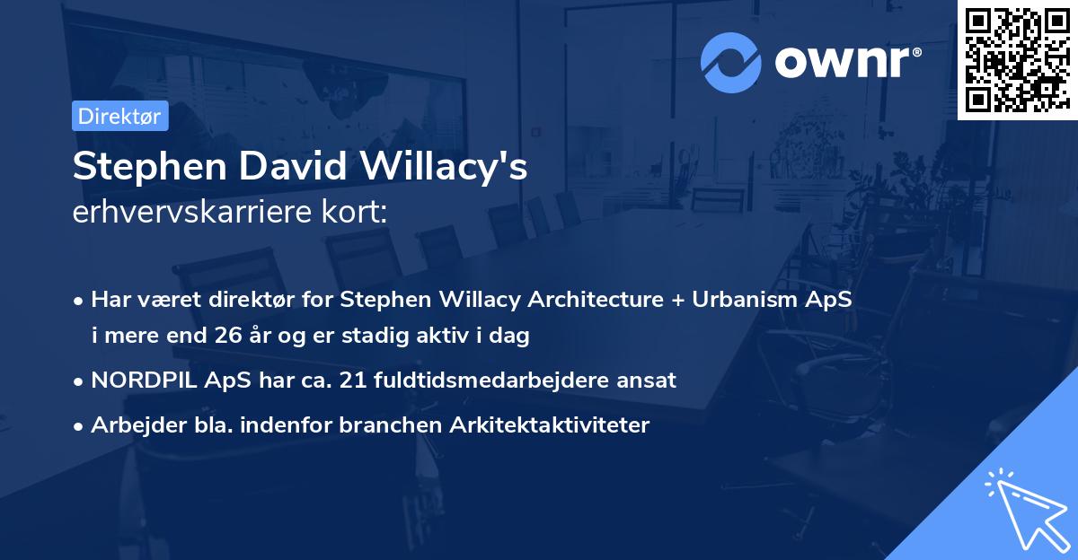 Stephen David Willacy's erhvervskarriere kort