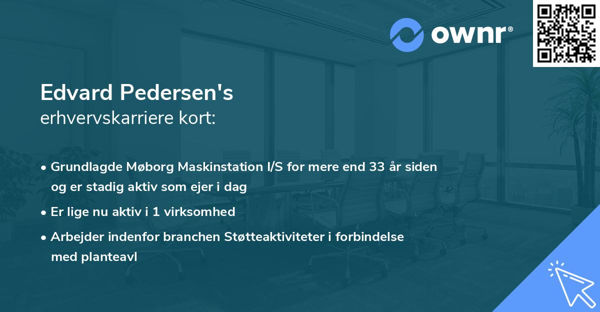 Edvard Pedersen's erhvervskarriere kort