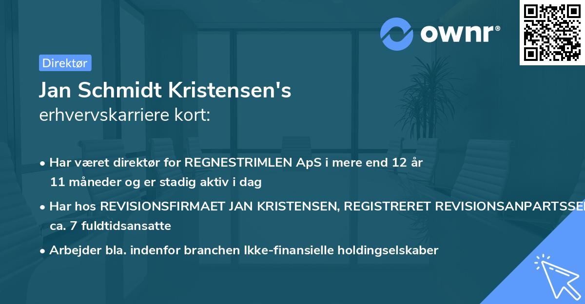 Jan Schmidt Kristensen's erhvervskarriere kort