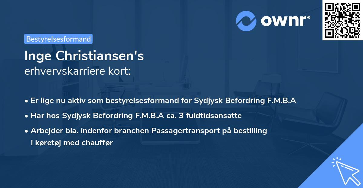 Inge Christiansen's erhvervskarriere kort