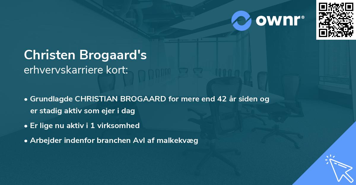Christen Brogaard's erhvervskarriere kort