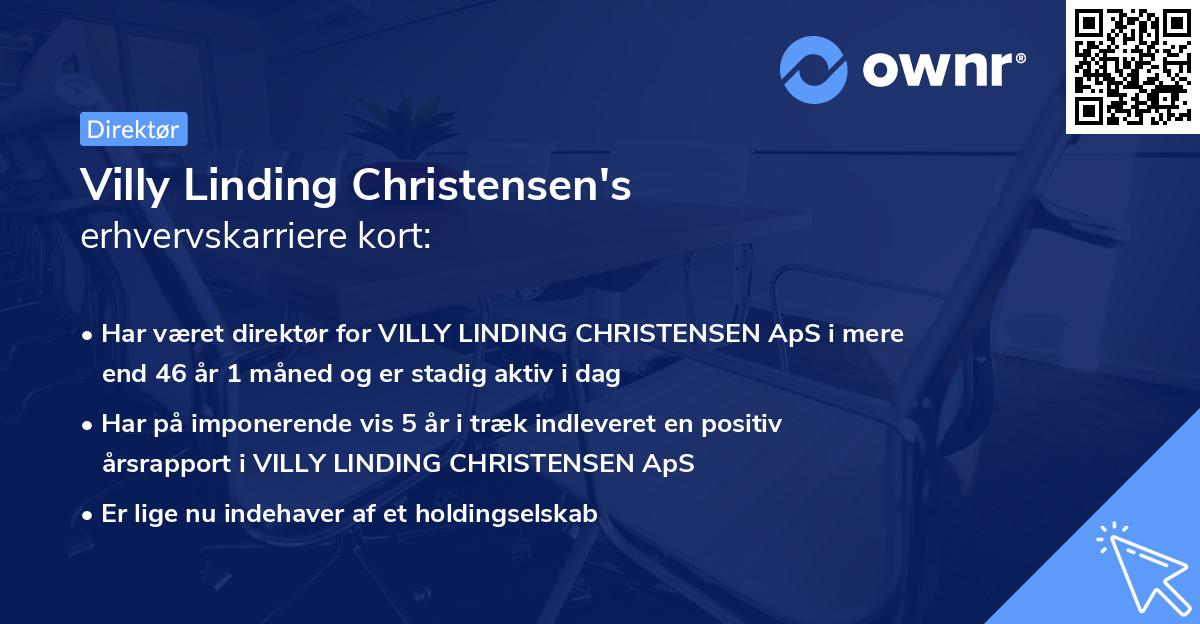 Villy Linding Christensen's erhvervskarriere kort