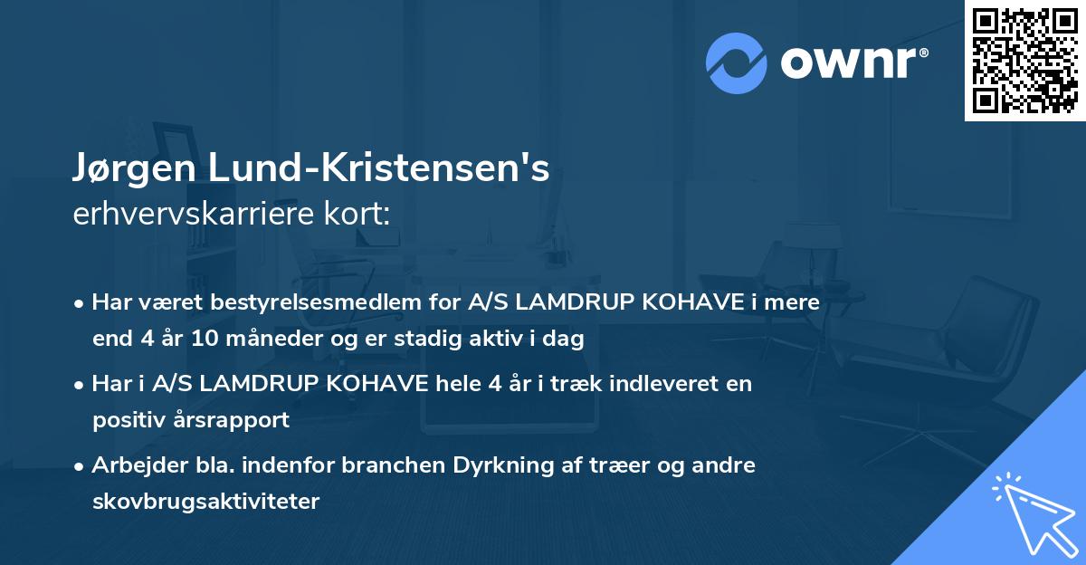 Jørgen Lund-Kristensen's erhvervskarriere kort