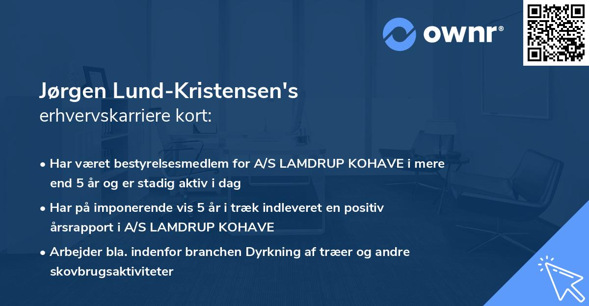Jørgen Lund-Kristensen's erhvervskarriere kort