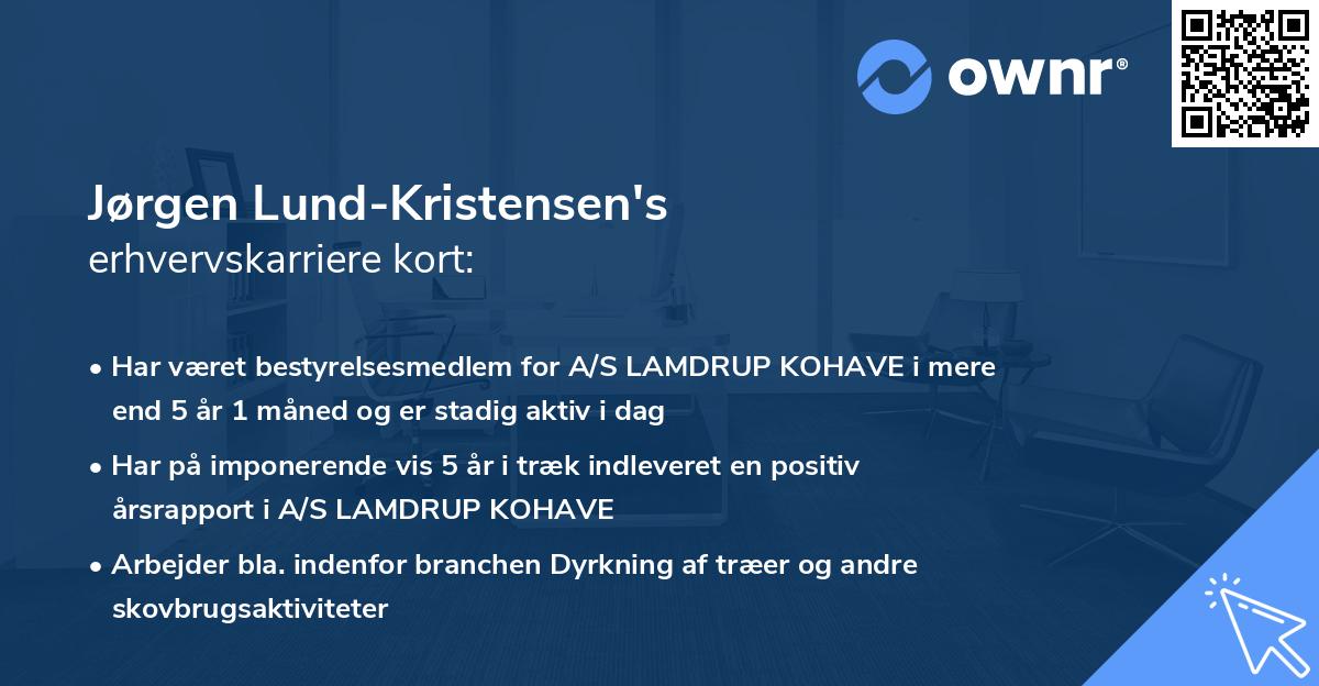 Jørgen Lund-Kristensen's erhvervskarriere kort