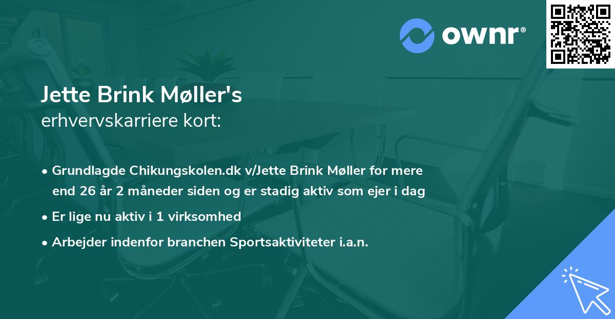 Jette Brink Møller's erhvervskarriere kort