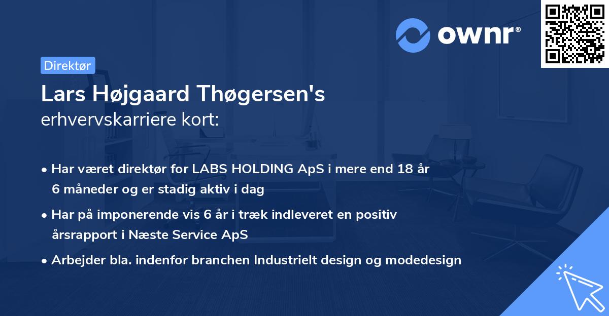 Lars Højgaard Thøgersen's erhvervskarriere kort