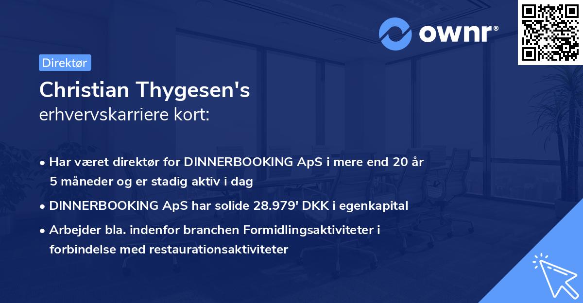 Christian Thygesen's erhvervskarriere kort