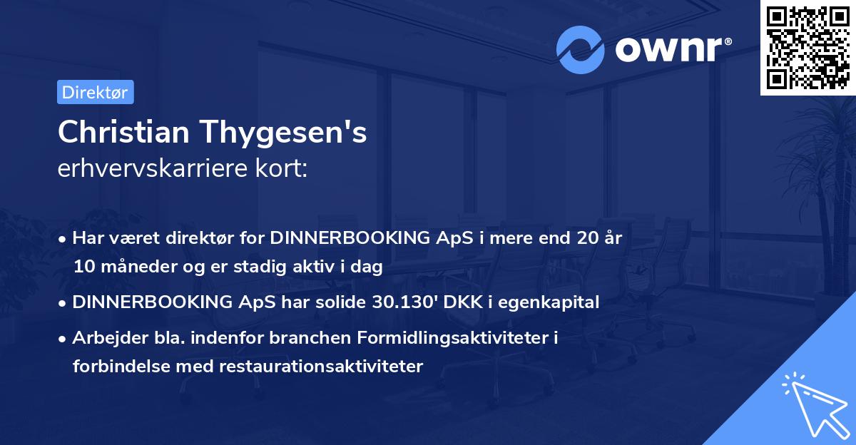 Christian Thygesen's erhvervskarriere kort