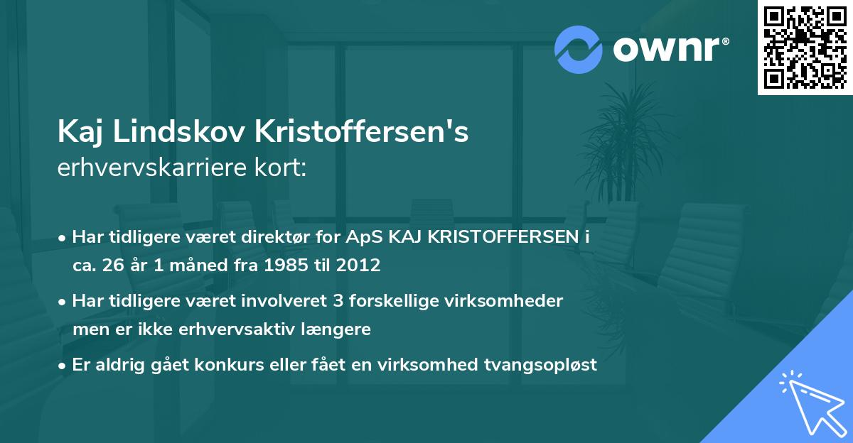 Kaj Lindskov Kristoffersen's erhvervskarriere kort