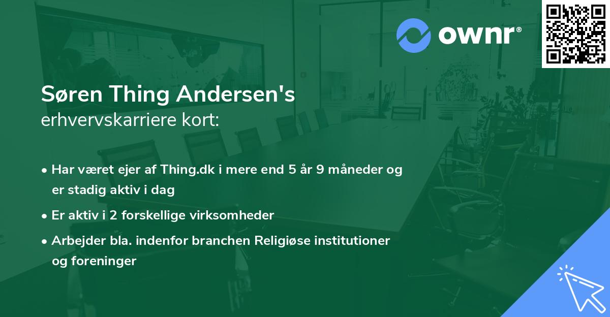 Søren Thing Andersen's erhvervskarriere kort