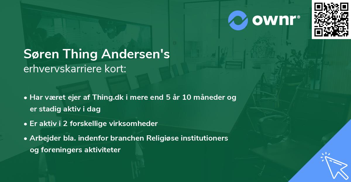 Søren Thing Andersen's erhvervskarriere kort