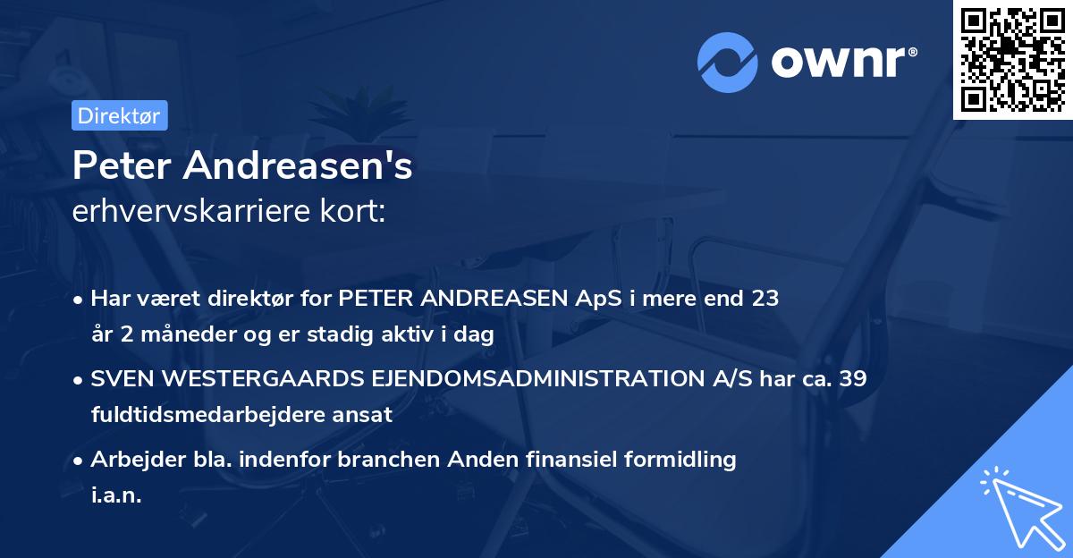 Peter Andreasen's erhvervskarriere kort