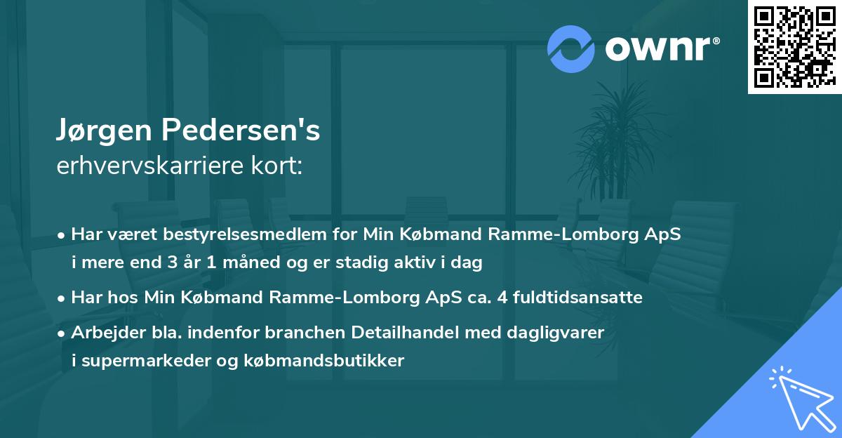 Jørgen Pedersen's erhvervskarriere kort